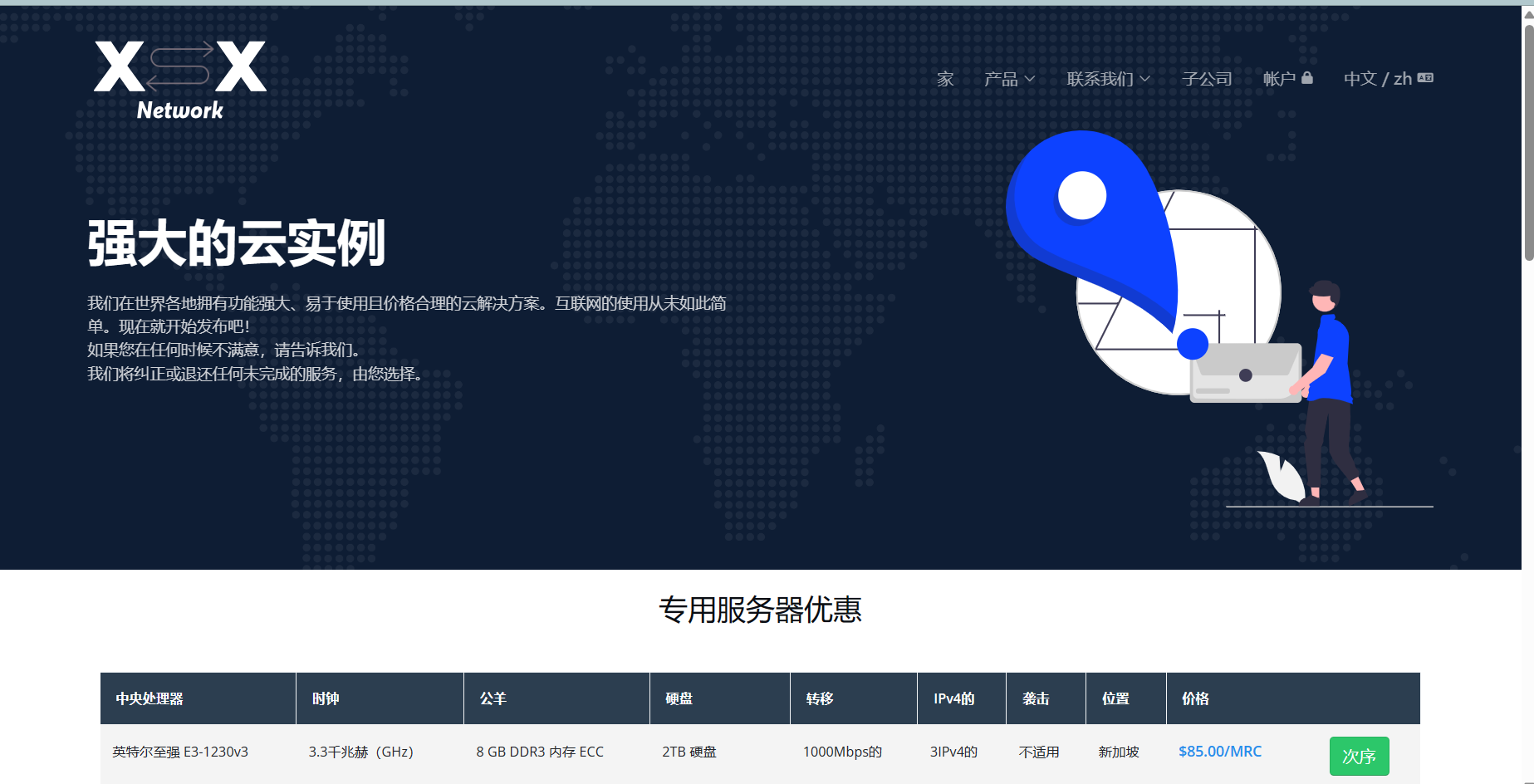 XSX：亚太高速便宜VPS，可选中国香港CN2/新加坡/日本软银线路，100-500Mbps带宽，折后年付$47.9起